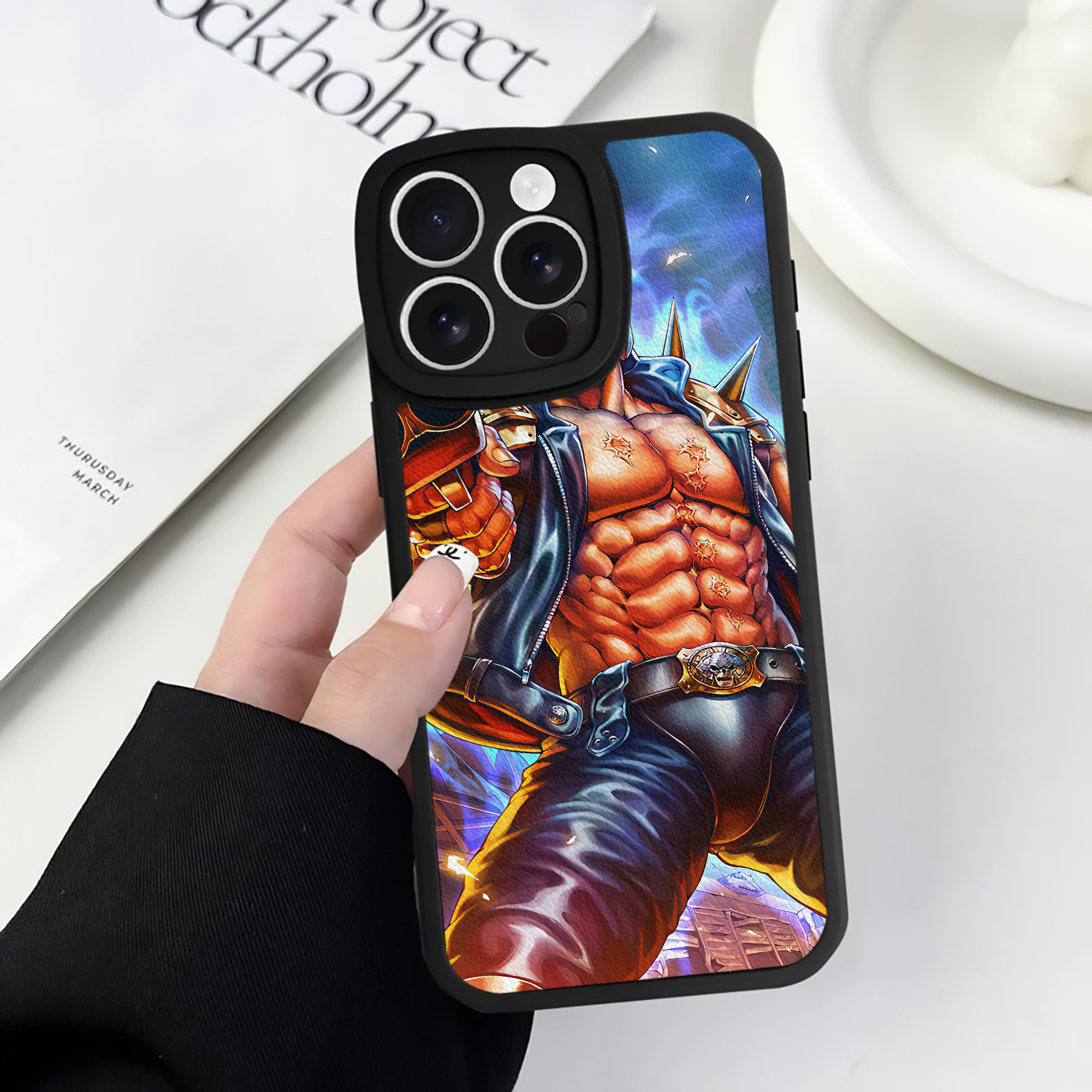 （画像用） 北斗の拳 Fist of the North Star 【iPhone 16シリーズ対応】シリコンスマホケース（レザー調） 材質：シリコン